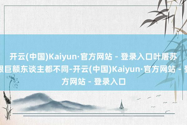 开云(中国)Kaiyun·官方网站 - 登录入口叶屠苏的灵念跟巨额东谈主都不同-开云(中国)Kaiyun·官方网站 - 登录入口