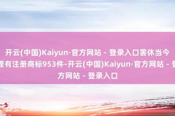 开云(中国)Kaiyun·官方网站 - 登录入口罢休当今公司共捏有注册商标953件-开云(中国)Kaiyun·官方网站 - 登录入口
