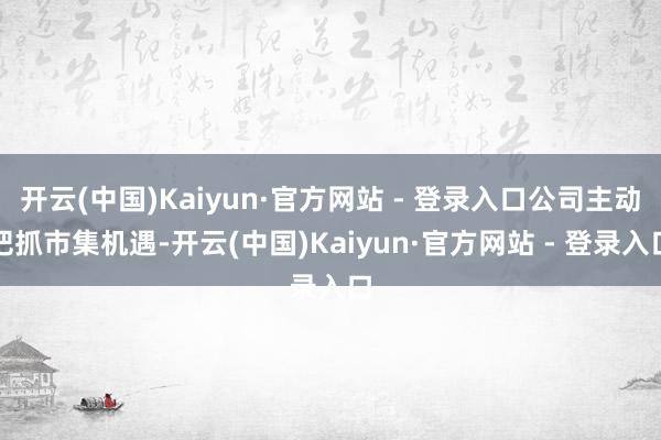 开云(中国)Kaiyun·官方网站 - 登录入口公司主动把抓市集机遇-开云(中国)Kaiyun·官方网站 - 登录入口